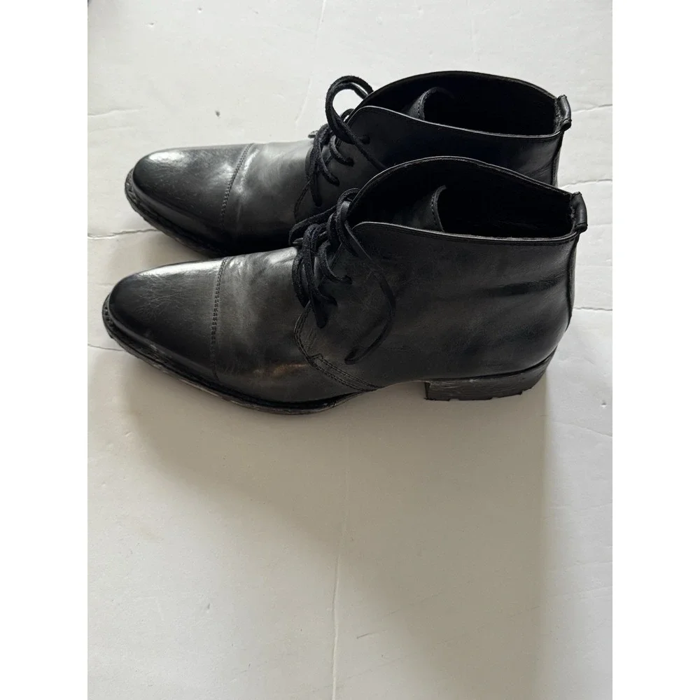 Freebird Men's Size 11 Black Gulch Distressed Cap Toe Lace Up Boots